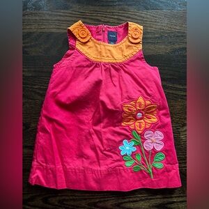 Pink Dress with floral detail- Baby Gap